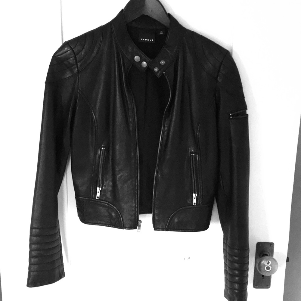 Leather moto jacket